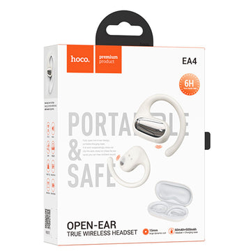 Casti Wireless Hoco EA4, Ear Buds, BT 5.3, On-Ear, Noise Cancelling, 500mAh - Alb