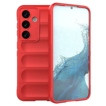 Husa Wave pentru Samsung Galaxy S25 Ultra, Grip Microfiber, ShockProof - Rosu