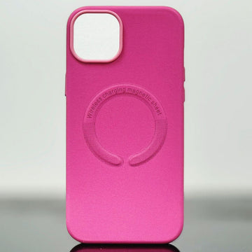 Husa Kraft pentru iPhone 15 Plus, MagCase, Piele ecologica - Dark roz