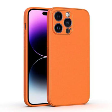 Husa Yolo pentru iPhone 12, Piele ecologica, TPU Edge - Portocaliu