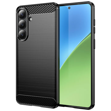 Husa Brush pentru Samsung S26 Plus, TPU, Metall Look - Negru