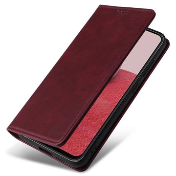 Husa Flip Piele pentru Xiaomi Redmi Note 15 Pro 5G, Deluxe, Magnetic Wallet, Bordo