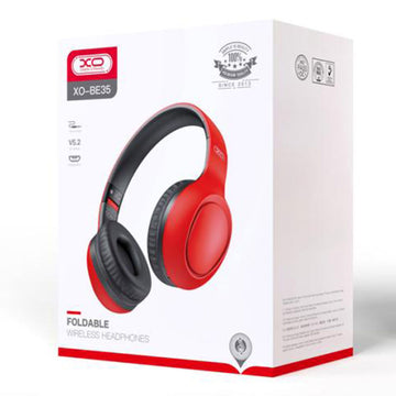 Casti Wireless XO BE35, Over Ear, BT 5.2, 100h StandBy, Gaming, Elegant - Rosu