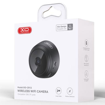 Camera Wireless XO CR12, Mini Camera Wireless, BT 5.0 + WiFi 2.4G, 480MPx, InfraRed, NightVision - Negru