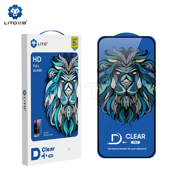 Folie D+ Pro Clear pentru iPhone 16 Pro Max - Rama neagra