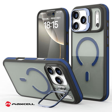 Husa KickStand pentru iPhone 15 Pro Max, Heavy Grip Hone, MagCase, CamBracket - Deep albastru