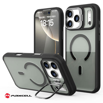 Husa KickStand pentru iPhone 16 Pro, Heavy Grip Hone, MagCase, CamBracket - Negru