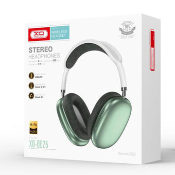 Casti Wireless XO BE25, Over Ear, BT 5.0, 300h StandBy, Gaming, Stereo - Verde