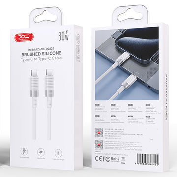 Cablu Date si Incarcare XO NB-Q282B, USB-C, PD60W, QC3.0, Silicon Mold, 1m - Alb