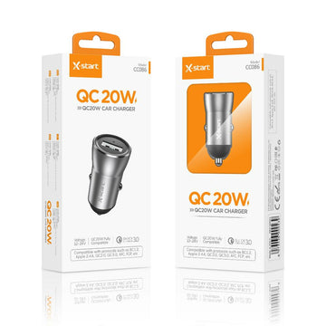 Incarcator Auto X-Start CC086, 20W, QC 3.0, 1xUSB-A, 5V, 3A, SuperFast - Gri