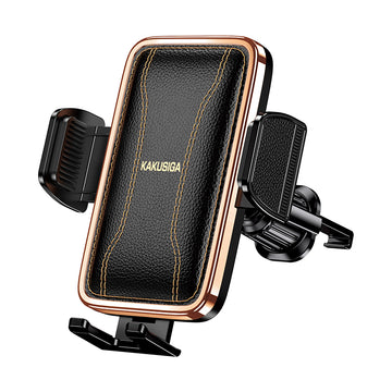 Suport Auto Kaku KSC-1563, Cleme Laterale, Ventilatie, Push, PullClip, Piele Surface - Negru