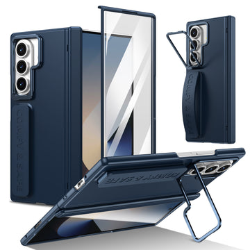Husa pentru Samsung Z Fold 8 Ultra, pentru Samsung Galaxy Z Fold 8 Ultra, Suport Rabtabil Si Maner, Camera Bracket - Albastru