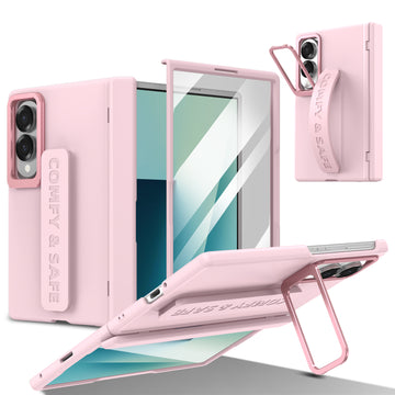 Husa pentru Samsung Z Fold 8, pentru Samsung Galaxy Z Fold 8, Suport Rabtabil Si Maner, Camera Bracket - Roz