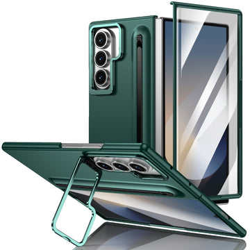 Husa pentru Samsung Z Fold 8 Ultra, Pentru Samsung Galaxy Z Fold 8 Ultra, Camera Bracket, Antisoc, Touchpen - Verde inchis