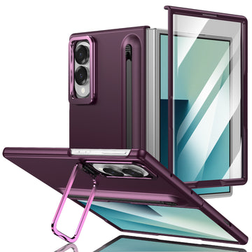 Husa pentru Samsung Z Fold 8, Pentru Samsung Galaxy Z Fold 8, Camera Bracket, Antisoc, Touchpen - Visiniu Red