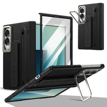 Husa pentru Samsung Z Fold 8, pentru Samsung Galaxy Z Fold 8, Suport Rabtabil Si Maner, TouchPen, Camera Bracket - Negru