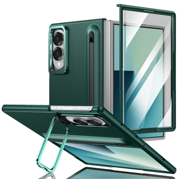 Husa pentru Samsung Z Fold 8, Pentru Samsung Galaxy Z Fold 8, Camera Bracket, Antisoc, Touchpen - Verde inchis
