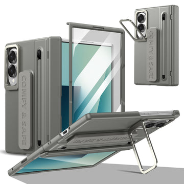 Husa pentru Samsung Z Fold 8, pentru Samsung Galaxy Z Fold 8, Suport Rabtabil Si Maner, TouchPen, Camera Bracket - Gri