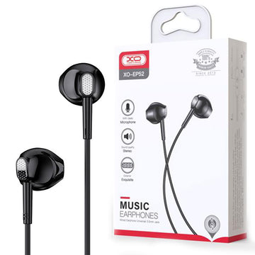 Casti cu Fir XO EP52, In Ear, 3.5mm, 1.2m, Mic & Volume Key, HiFi - Negru
