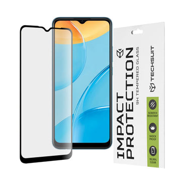 Folie Clear pentru Oppo A15, Full Glass - Transparent / Negru