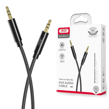 Cablu Audio XO NB-R211C, Jack 3.5mm M, la Jack 3.5mm M, 1m - Negru
