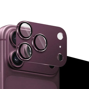 Folie Camere pentru iPhone 18 Pro, Camfit, Metalica, Full Cover - Cherry rosu