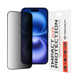 Folie Privacy pentru iPhone 16, Full Glass - Transparent / Negru