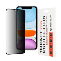 Folie Privacy pentru iPhone 11, Xr, Full Glass - Transparent / Negru