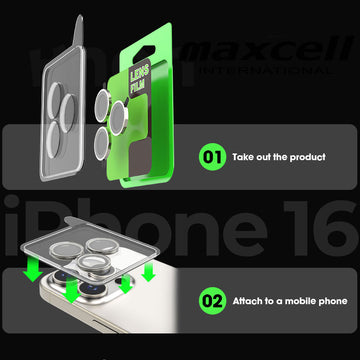 Folie Camere, iPhone15/15 Plus, Lentile Individuale, Ghid Montaj - Albastru