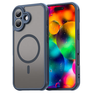 Husa MagFrost Pro pentru iPhone 17, Matte MagSafe, Frosted - Rama bleumarin