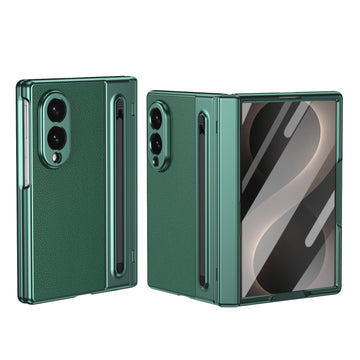 Husa pentru Samsung Z Fold 8, Pentru Samsung Galaxy Z Fold 8, Elecplating, Antisoc, Touchpen - Verde inchis