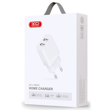 Incarcator Retea XO L109, 2.4A, 2xUSB-A, QC 3.0 - Alb
