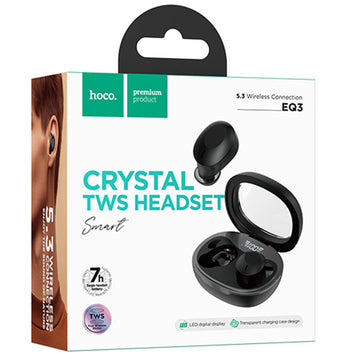 Casti Wireless Hoco EQ3, Ear Buds, BT 5.3, 150h StandBy, 300mAh, Smart True - Negru