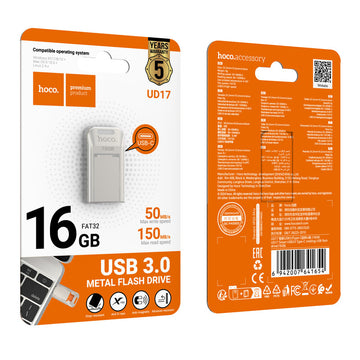 Stick Hoco UD17, Memory Stick, 16GB, USB-C 3.0, FastSpeed, Smart Drive - Gri