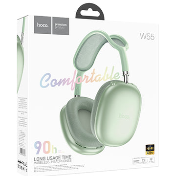 Casti Wireless Hoco W55, Over Ear, BT 5.4, 200h StandBy, TF Card - Verde