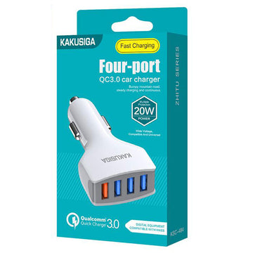 Incarcator Auto Kaku KSC-484, 20W, 4xUSB-A, QC 3.0 - Alb