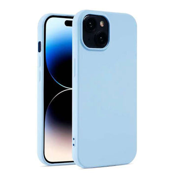 Husa Soft pentru iPhone 15, MicroFiber, TPU - Albastru cer