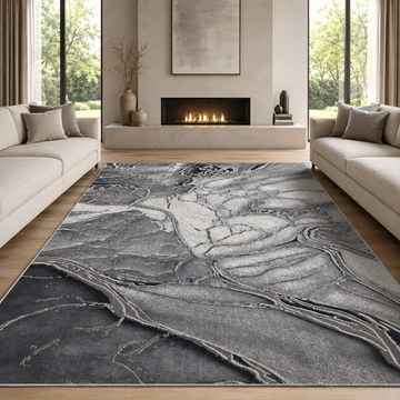 Covor Modern Efect Livario Vulcan Gri Gri