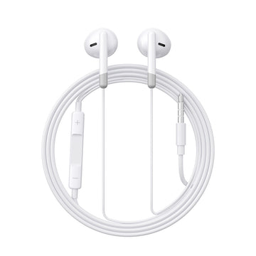 Casti cu Fir Joyroom JR-EW01, In Ear, 3.5mm, 1.2m, Mic & Volume Key, HiFi - Alb