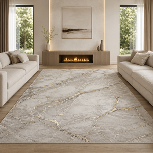 Covor Modern Carrara Livario Cream Gold