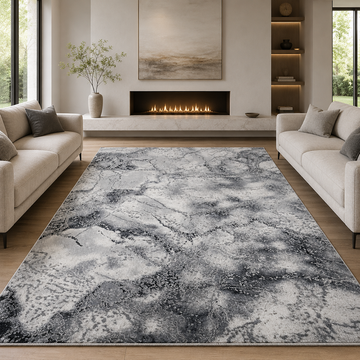 Covor Modern Diamant Livario White Grey
