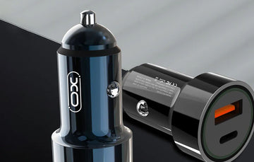 Incarcator Auto XO CC32, 18W, 1xUSB-C, 1xUSB-A, PD, QC 3.0 - Albastru