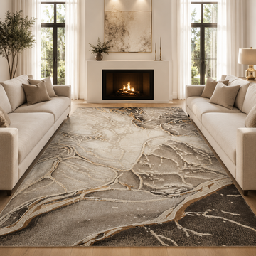 Covor Modern Efect Livario Vulcan Bej Gold