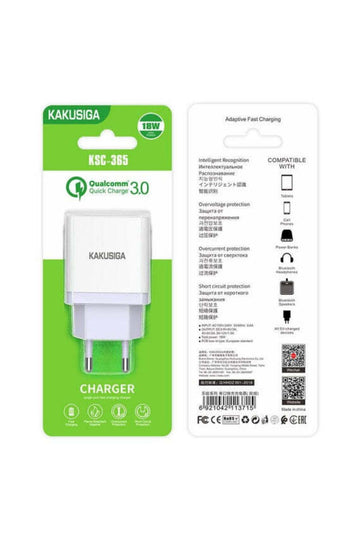 Incarcator Retea Kaku KSC-365, 18W, 1xUSB-A, QC 3.0 - Alb