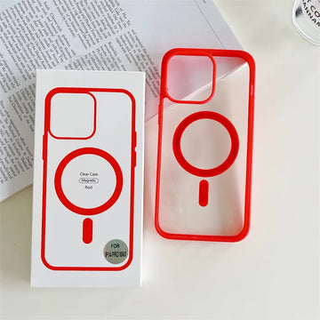 Husa ClearMag pentru iPhone 16e, MagCase, Acryl Crystal - Roz frame