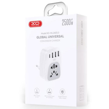 Adaptor Socket XO WL26, 1xUSB-C, 3xUSB, Multiport, EU, Extra Standard - Alb