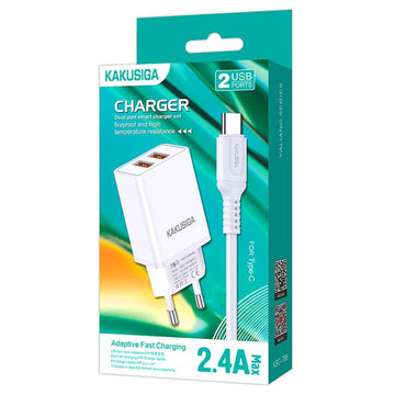 Incarcator Kaku KSC-788 Retea + Cablu USB-C, 18W - Alb