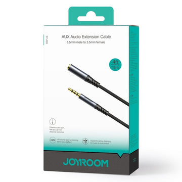 Cablu Audio Joyroom SY-A09, Jack 3.5mm M, la Jack 3.5mm F, 1.2m - Negru
