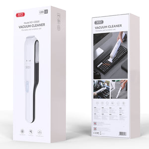 XO CZ020, Aspirator Portabil, Auto/Casa, 5000mAh, Motor cu Perii, Capacitate 150ml, Filtru - Alb
