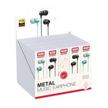 Casti cu Fir XO EP50, In Ear, 3.5mm, 1.2m, Mic & Volume Key, HiFi, MULTICOLOR SET 20 Buc